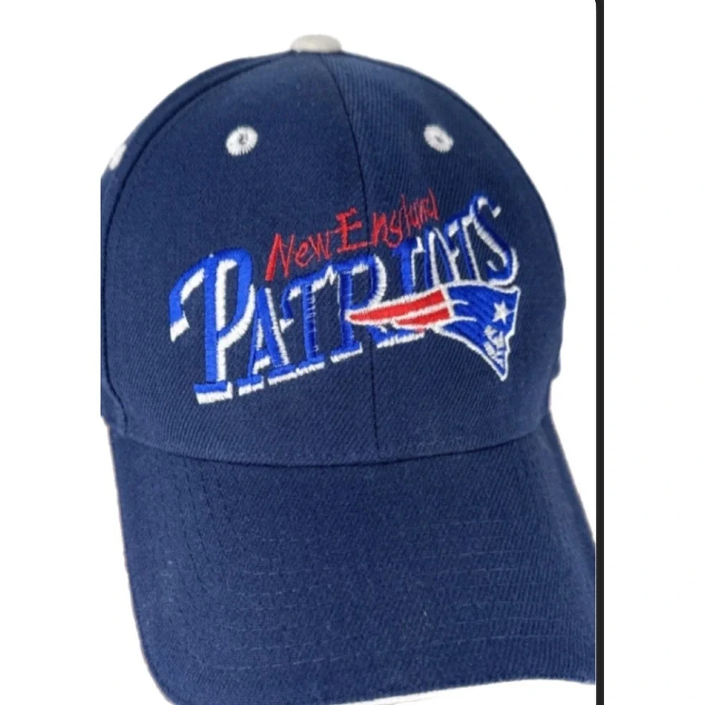 NFL‎ New England Patriots Hat Mens OSFA Navy Blue Wool Blend Baseball Cap VTG